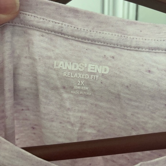 2/&12 Lands' End Purple Relaxed Short Sleeve Tee - Picture 3 of 5